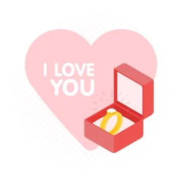 Wedding diamond ring in a box. Vector illustration イラスト素材