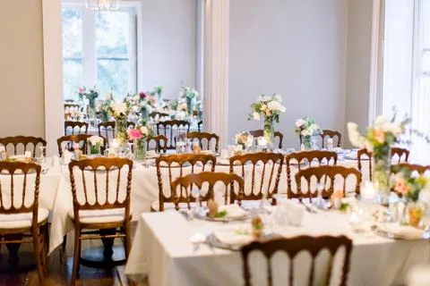 Wedding dining table. Stock Photos