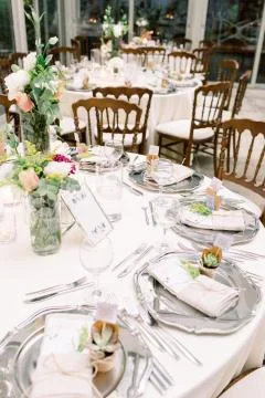 Wedding dining table. Stock Photos