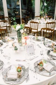 Wedding dining table. Stock Photos