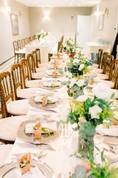 Wedding dining table. Stock Photos