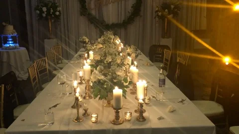 Wedding dinner table Stock Footage 117325252