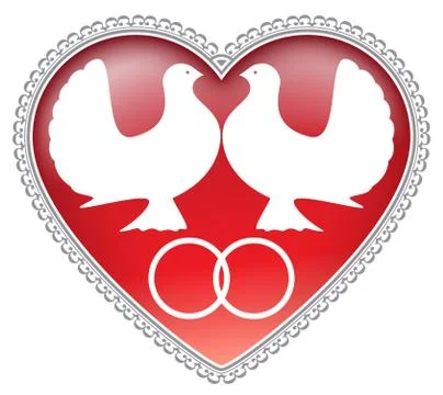 Wedding Doves Stock Illustration