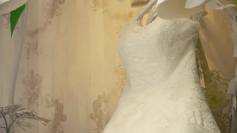 Wedding dress awaiting the bride Stock-Footage 80624409