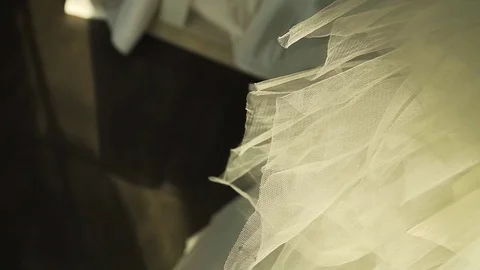 Wedding dress awaiting the bride Stock Footage 80624926