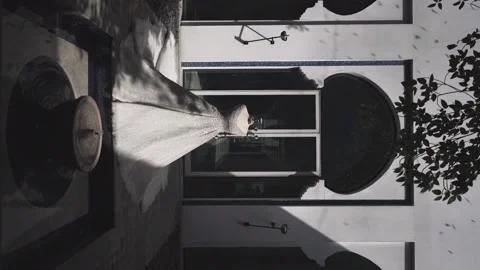 Wedding dress in the backyard Video stock 224127205