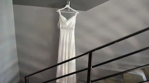 Wedding Dress On The Chandelier Stock-Footage 59663304
