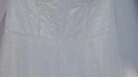 Wedding dress close-up, camera movement Stock Footage 306155021