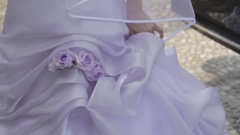 Wedding Dress Close Up at Ceremony Stock Footage