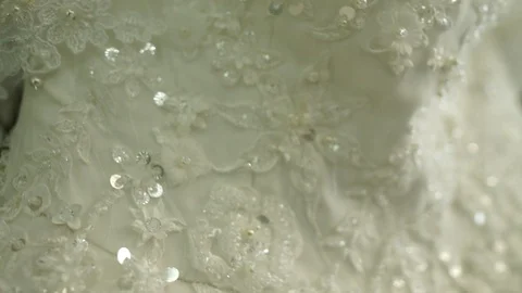 Wedding dress close up Stock Footage 125333602