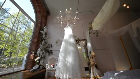 Wedding - dress Stock Footage 148092445