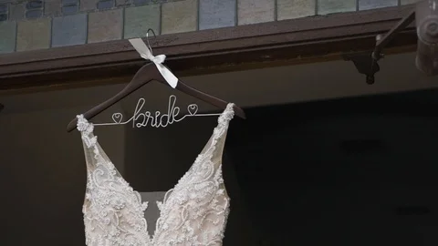 Wedding Dress Outside Stock Footage 123711236