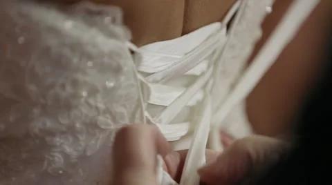 Wedding Dress Prep Stock Footage 47772680