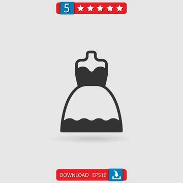 Wedding dress vector icon Illustrazione stock