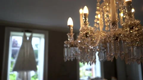 Wedding dress in window Stock Footage 170932279