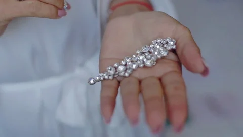 Wedding dresses accessories Stock Footage 80723981