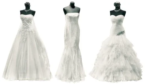 Wedding dresses cutout Stock Photos