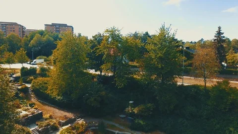 Wedding drone filming sky and water and Fountain Stock Footage 129622267