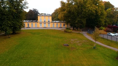 Wedding drone filming sky and water and Fountain Stock Footage 129622494