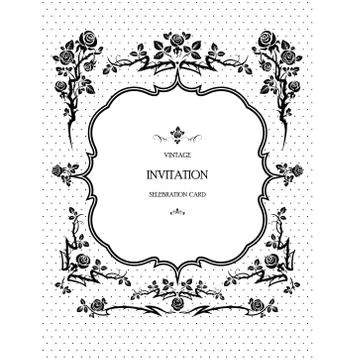 Wedding Elegant roses frame Illustrazione stock