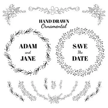 Wedding elements collection Stock Illustration