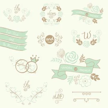 Wedding elements Stock Illustration