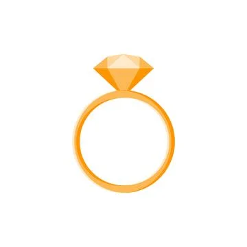 Wedding engagement gold diamond ring Stock Illustration