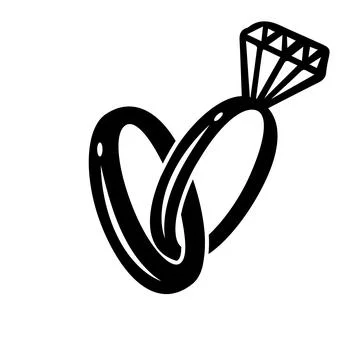 Wedding engagement ring pair Illustrazione stock