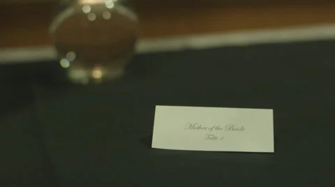 Wedding event name tags seating cards mother of the bride Video stock 35855093