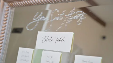 Wedding Event Seating Chart Table Unique Trendy Design Elegant Theme Stock Footage 303336513
