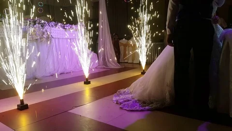 Wedding fireworks Stock Footage 108731783