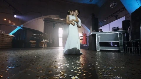 Wedding. First Dance Of The Newlyweds. Stock Footage 111784338