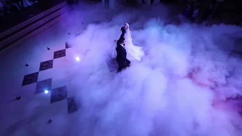 Wedding first dance with special effects. Stock Footage 130180478