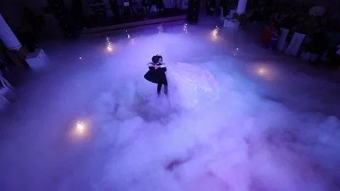 Wedding first dance with special effects. Stock Footage 130180495