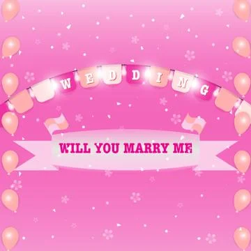 Wedding flags and marry ribbon sweet background Stock Illustration