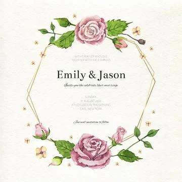 Wedding floral frame concept Stock Illustration