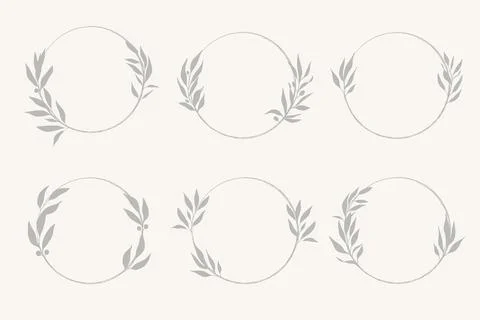 Wedding floral handdrawn vector border set. Stock Illustration