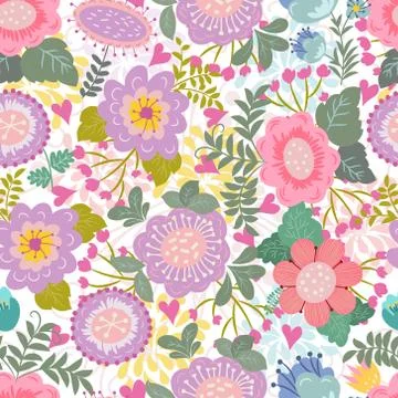 Wedding floral seamless pattern Stock Illustration