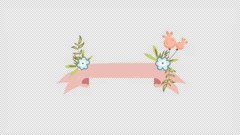 Wedding Floral Title Elements Stock Footage 169996293
