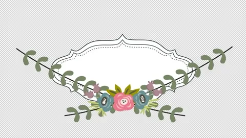 Wedding Floral Title Elements Stock Footage 169996431