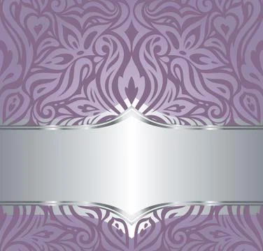 Wedding Floral violet silver vector holiday background Stock Illustration