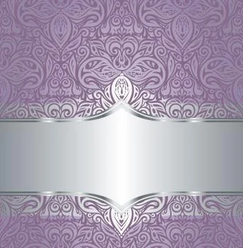 Wedding Floral violet silver vector background Stock Illustration