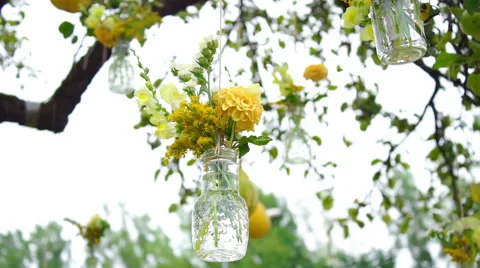 Wedding floristics in a rustic style Stock Footage 65919743