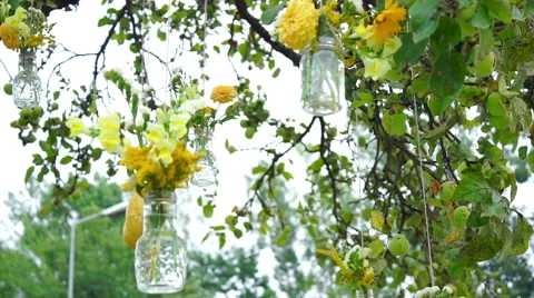 Wedding floristics in a rustic style Stock Footage 65922629