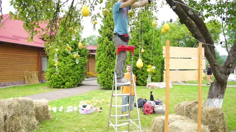 Wedding floristics in a rustic style Stock Footage 65923014