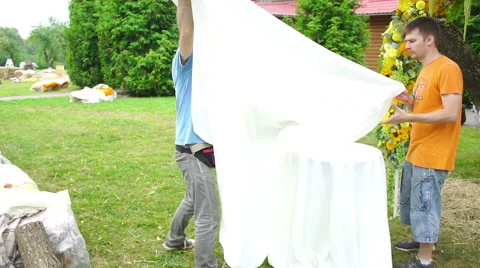 Wedding floristics in a rustic style Stock Footage 65924943