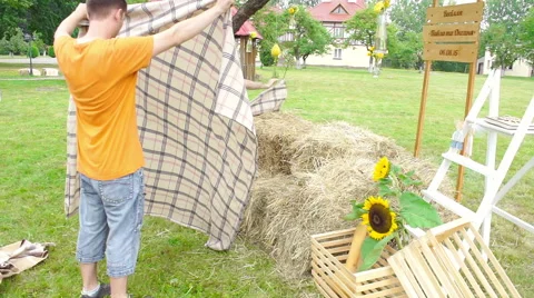 Wedding floristics in a rustic style Stock Footage 66432306