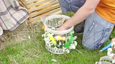 Wedding floristics in a rustic style Stock Footage 66680301