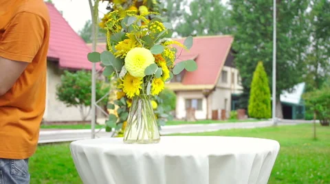 Wedding floristics in a rustic style Stock Footage 67503670