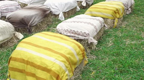 Wedding floristics in a rustic style Stock Footage 67506436